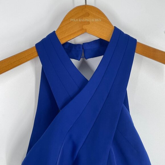 BCBGMaxazria blue halter top open back sz S - Picture 7 of 14